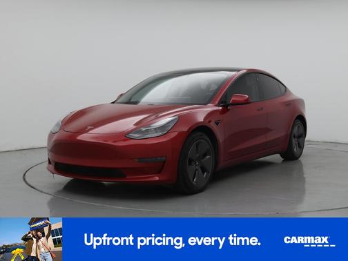 Red 2021 Tesla Model 3 Standard Range Plus
