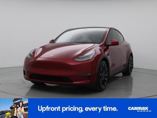 Red 2025 Tesla Model Y Performance