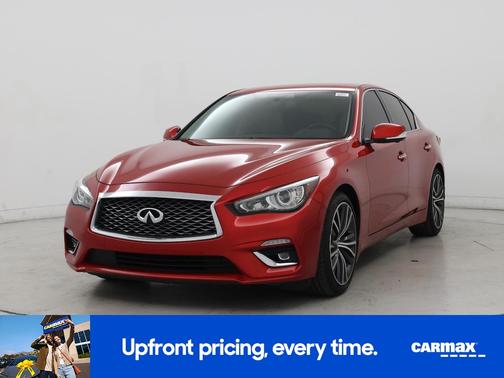 Red 2021 INFINITI Q50 Luxe