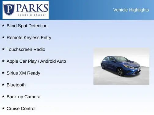 Blue 2024 Kia Forte LXS