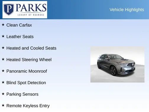 Gray 2026 Acura MDX Advance Package