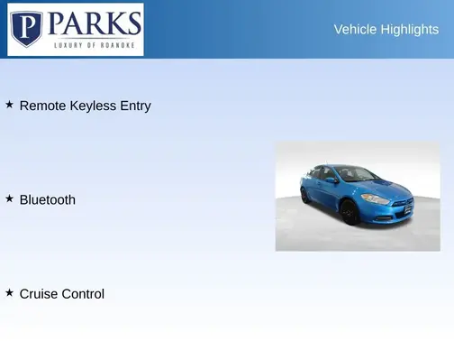 Blue 2016 Dodge Dart SE