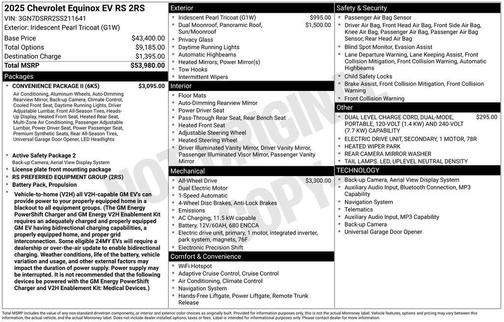 Iridescent Pearl Tricoat 2025 Chevrolet Equinox EV RS