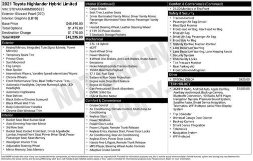 2021 Toyota Highlander Hybrid Limited