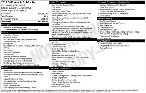 Quicksilver Metallic 2014 GMC Acadia SLT-1