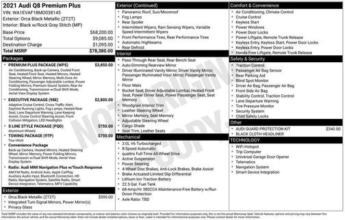 2021 Audi Q8 55 Premium Plus