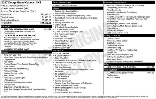 Billet Silver Metallic Clearcoat 2017 Dodge Grand Caravan SXT