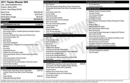 Black 2011 Toyota 4Runner SR5