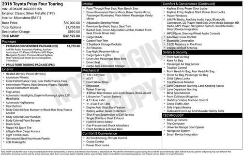 2016 Toyota Prius Three Touring