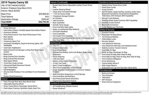 2019 Toyota Camry SE