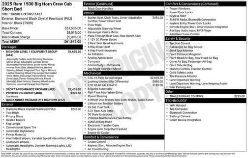 2025 RAM 1500 Big Horn/Lone Star