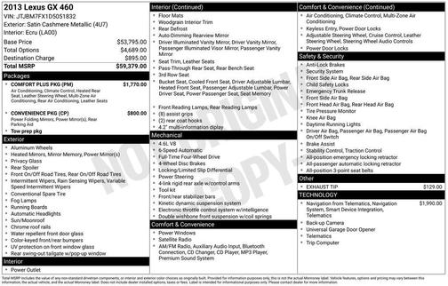 2013 Lexus GX 460 460