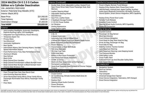 Polymetal Gray Metallic 2024 Mazda CX-5 2.5 S Carbon Edition