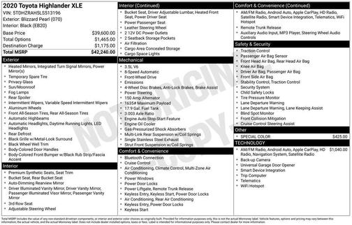 2020 Toyota Highlander XLE