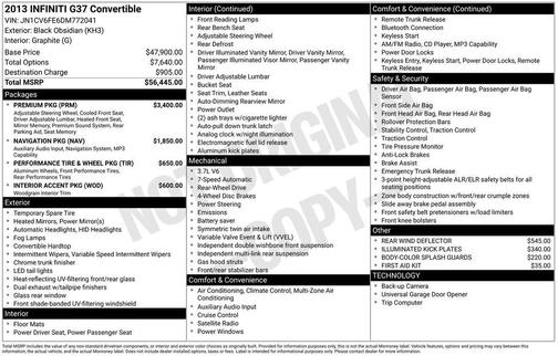 2013 INFINITI G37 Base