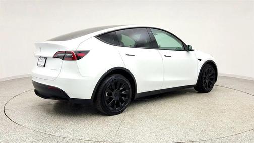 Pearl White Multi-Coat 2023 Tesla Model Y Long Range AWD w/ 20'' Induction Wheels + White & Black Interior