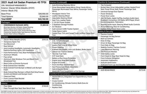 2021 Audi A4 Premium 45 TFSI S line quattro S tronic