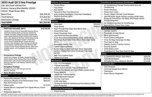 2023 Audi Q5 Prestige 45 TFSI S line quattro S tronic