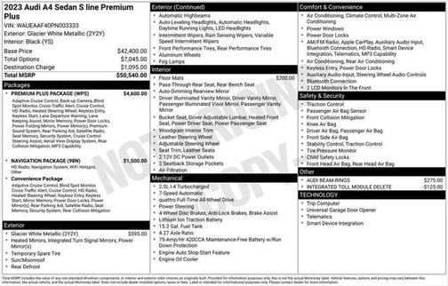 2023 Audi A4 Premium Plus 45 TFSI S line quattro S tronic