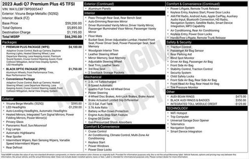 2023 Audi Q7 Premium Plus 45 TFSI quattro Tiptronic