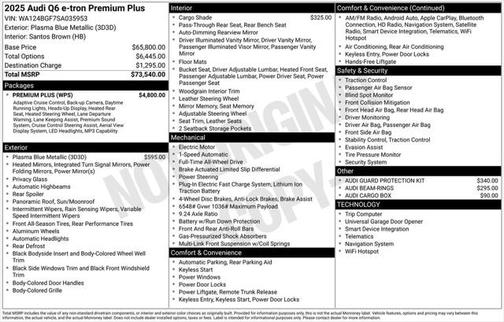 2025 Audi Q6 e-tron Premium Plus quattro