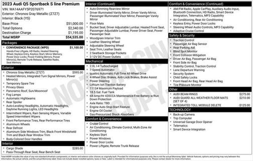 2023 Audi Q5 Sportback Premium 45 TFSI S line quattro S tronic