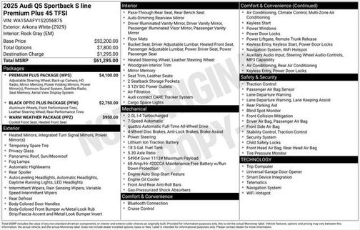 2025 Audi Q5 Sportback Premium Plus 45 TFSI S line quattro S tronic