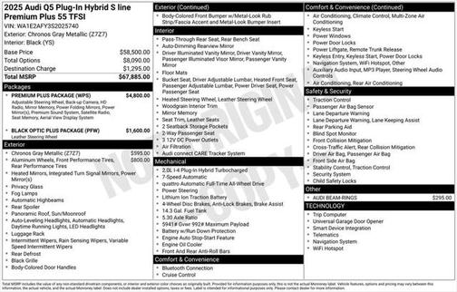 2025 Audi Q5 Premium Plus 55 TFSI e S line quattro S tronic