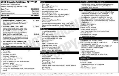 Sterling Gray Metallic 2023 Chevrolet Trailblazer ACTIV