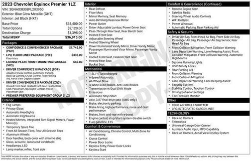 Blue Glow Metallic 2023 Chevrolet Equinox Premier w/1LZ