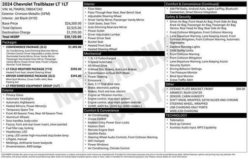 Crimson Metallic 2024 Chevrolet Trailblazer LT