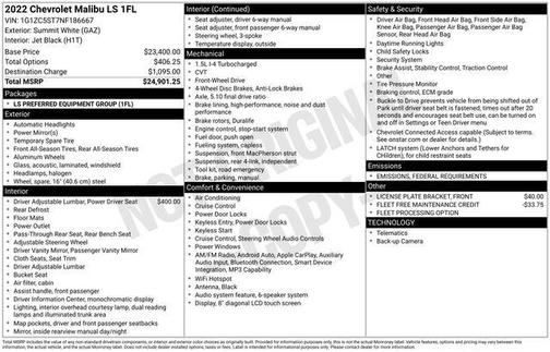 2022 Chevrolet Malibu 1LS