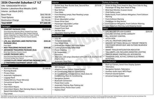 2026 Chevrolet Suburban LT