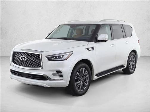 Moonstone White 2021 INFINITI QX80 Luxe