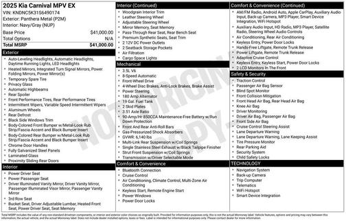 2025 Kia Carnival EX