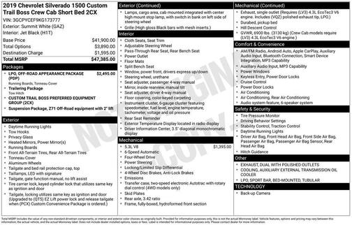 2019 Chevrolet Silverado 1500 Custom Trail Boss