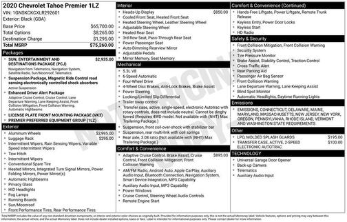 2020 Chevrolet Tahoe Premier