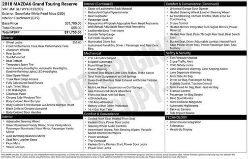 2018 Mazda Mazda6 Grand Touring Reserve