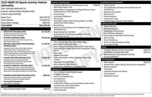 2023 BMW X5 PHEV xDrive45e