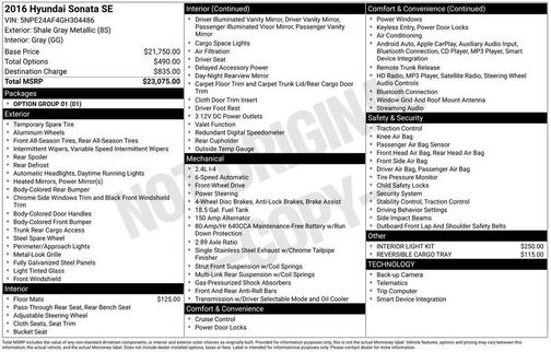 2016 Hyundai SONATA SE