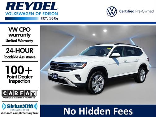 Pure White 2022 Volkswagen Atlas 3.6 SE w/ Technology