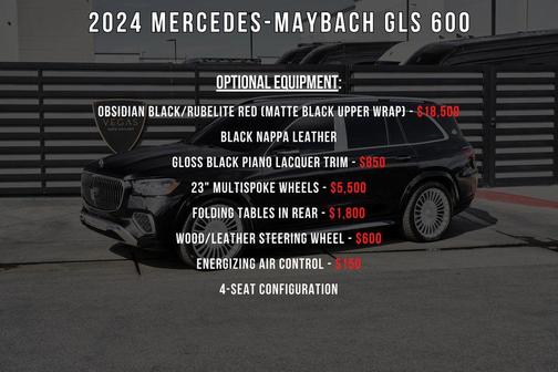 Obsidian Black/Rubelite Red 2024 Mercedes-Benz Maybach GLS 600 4MATIC