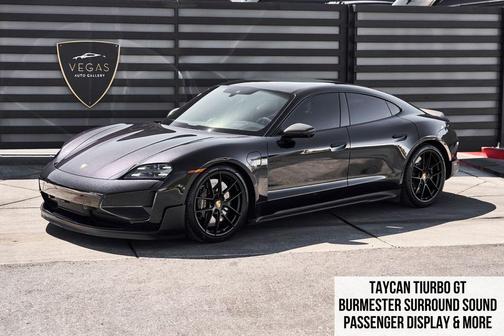 Basalt Black Metallic 2025 Porsche Taycan Turbo GT