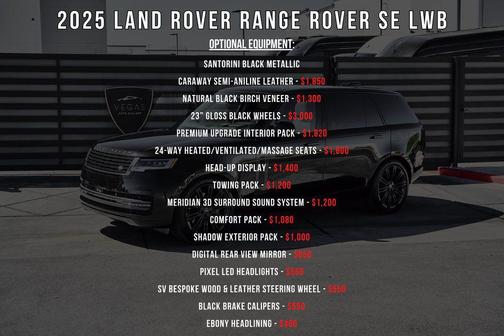 Santorini Black Metallic 2025 Land Rover Range Rover P530 SE 7 Seat