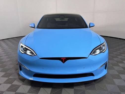 Mystic Miami Blue Wrap 2023 Tesla Model S Plaid