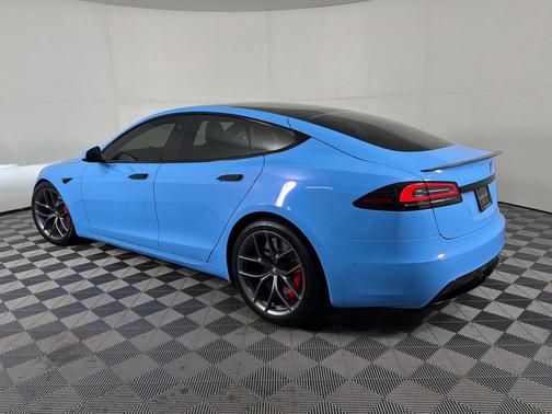 Mystic Miami Blue Wrap 2023 Tesla Model S Plaid
