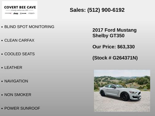 Avalanche 2017 Ford Shelby GT350 Base