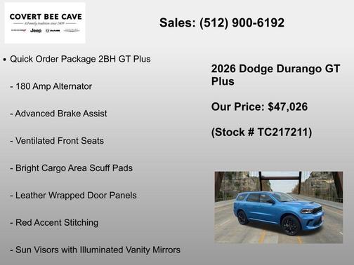 Blue 2026 Dodge Durango GT