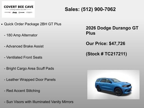 Blue 2026 Dodge Durango GT