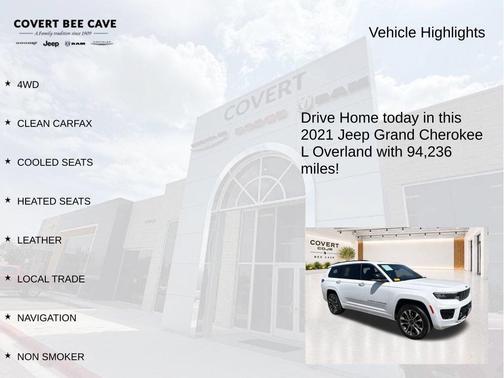 Bright White Clearcoat 2021 Jeep Grand Cherokee L Overland